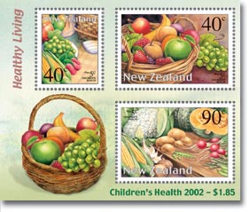 Sellos de Nueva Zelanda sobre alimentaci�n y salud